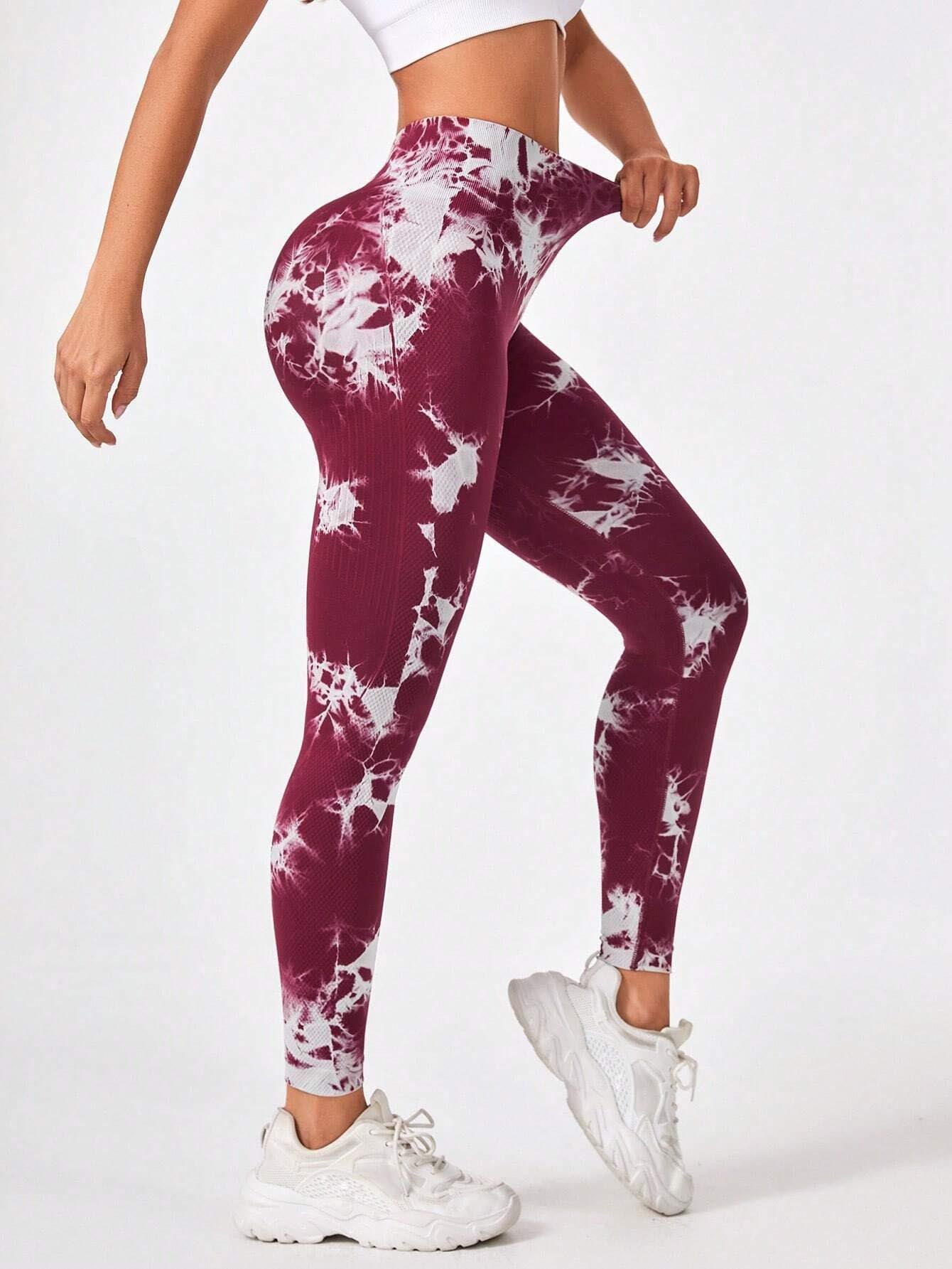 Women’s Tie-Dye Seamless Leggings – High Waist Scrunch Butt Lift Yoga & Gym Pants