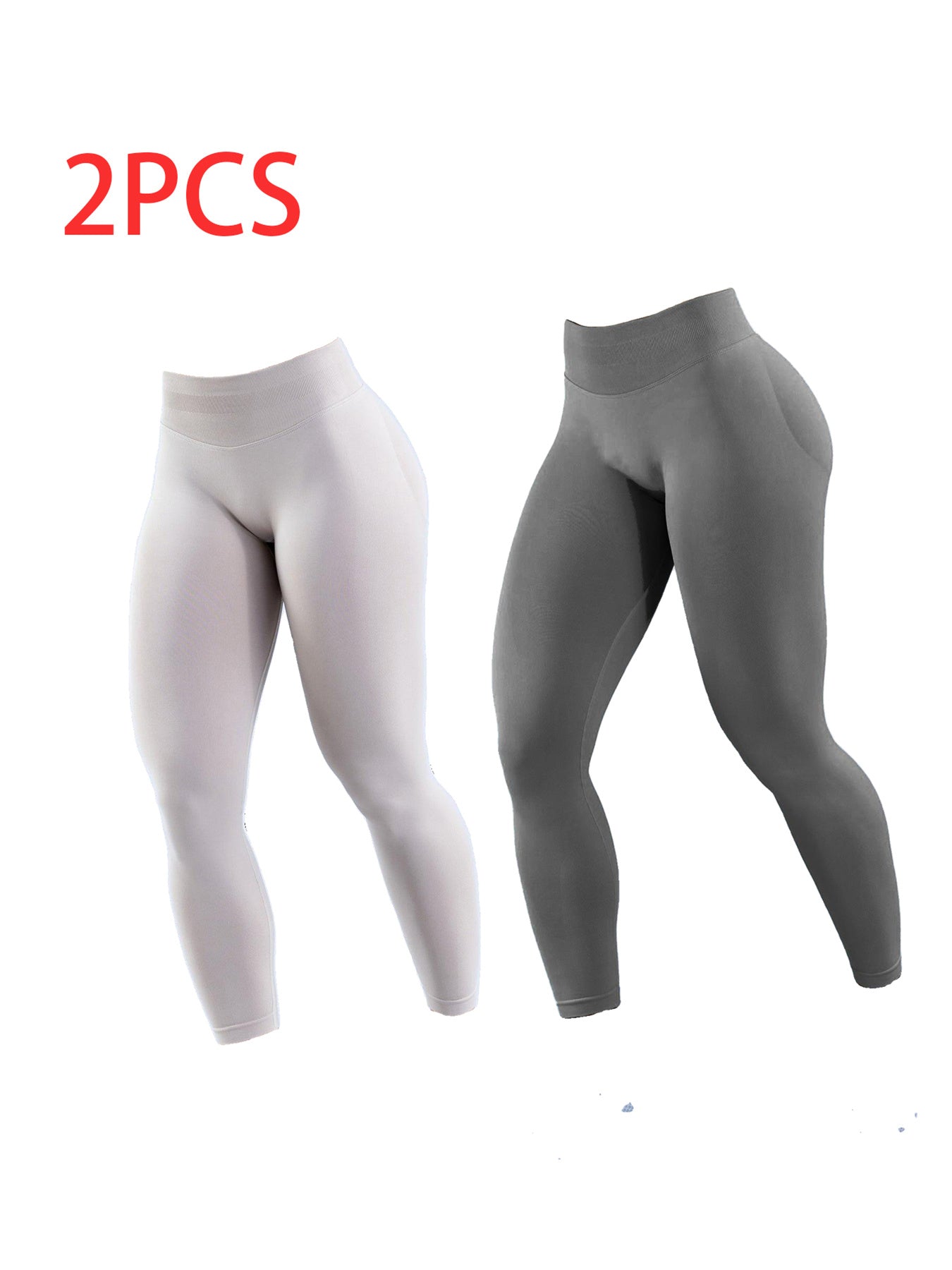 2 pack Solid-color Yoga Exercise Leggings