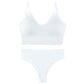 Women's Underwear Small Chest Push-up Thin Wireless Large Size Sports Sling Vest French Triangle Cup Bra Set