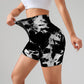 Women’s Tie-Dye Button Sports Shorts – High Waist Fitness, Yoga & Everyday Summer Wear