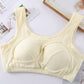 Plus Size Women Bra Ladies Cotton Quake-Proof Underwear Sleep Tops No Buckles Non Wire Lingerie With Removable Padded