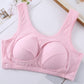 Plus Size Women Bra Ladies Cotton Quake-Proof Underwear Sleep Tops No Buckles Non Wire Lingerie With Removable Padded