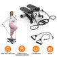 Exercise Stepper For Women Mini Fitness Stepper With 2 Resistance Bands LCD Monitor Max 330.7LBS Load Stair Stepper Quiet Stepper