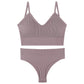 Women's Underwear Small Chest Push-up Thin Wireless Large Size Sports Sling Vest French Triangle Cup Bra Set