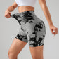 Women’s Tie-Dye Button Sports Shorts – High Waist Fitness, Yoga & Everyday Summer Wear