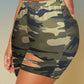 Ladies' Camouflage Perforated Fashionable Casual Shorts