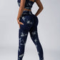 Women Scrunch Workout Leggings Butt Lifting High Waisted Yoga Pants - Tie Dye Seamless Booty Gym Tights