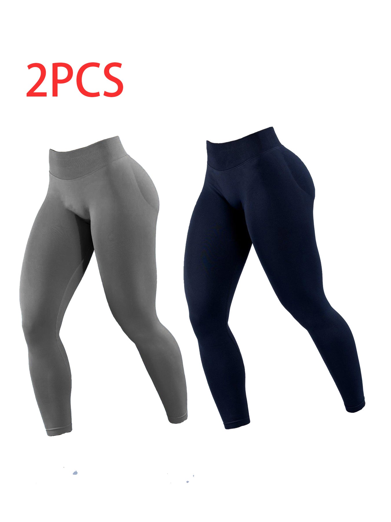 2 pack Solid-color Yoga Exercise Leggings