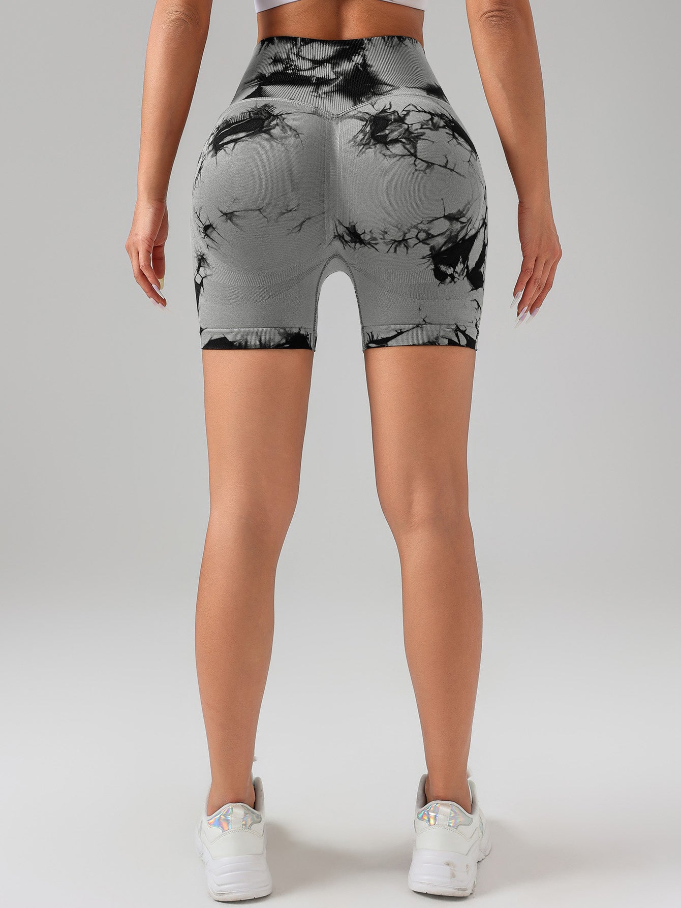 Women’s Tie-Dye Button Sports Shorts – High Waist Fitness, Yoga & Everyday Summer Wear