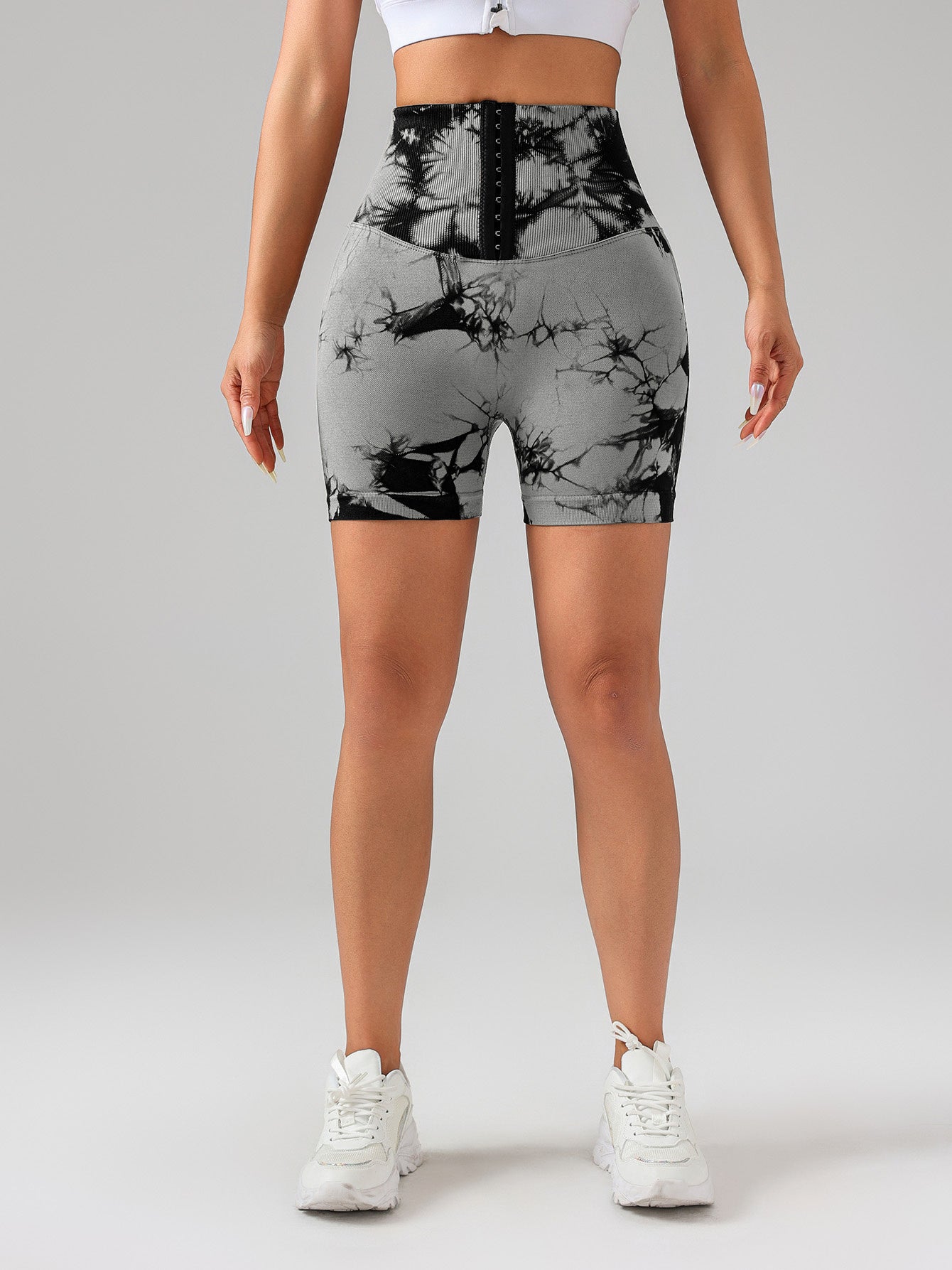Women’s Tie-Dye Button Sports Shorts – High Waist Fitness, Yoga & Everyday Summer Wear
