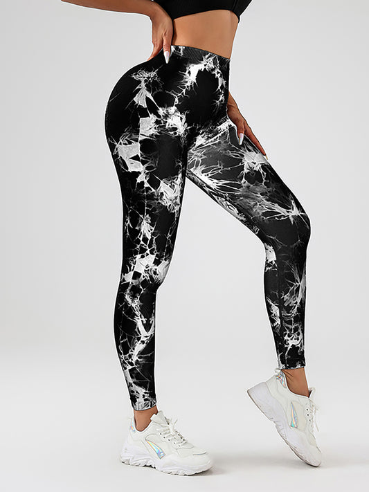 4-Pack Women’s Scrunch Tie-Dye Leggings – High Waist Seamless Butt-Lifting V-Back Yoga & Gym Pants