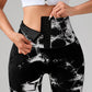 Women’s Tie-Dye Button Sports Shorts – High Waist Fitness, Yoga & Everyday Summer Wear