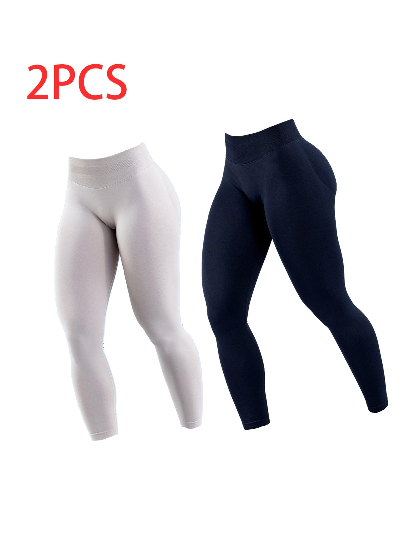 2 pack Solid-color Yoga Exercise Leggings