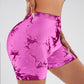 Women's Tie Dye High Waist V-Back Scrunch Yoga Shorts, Seamless Sport Athletic Shorts With Stretch Fabric, Fitness Workout Bottoms