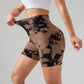 Women’s Tie-Dye Button Sports Shorts – High Waist Fitness, Yoga & Everyday Summer Wear