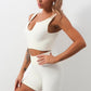Women's Seamless Sports Bra Workout Crop Top Tank Tops For Women Longline Sports Bra Ribbed Crop Top Fitness