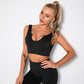 2 Pack Seamless Sports Bras For Women Ribbed Sports Bra Workout Tops Cropped Tank Top Sports Bra Yoga