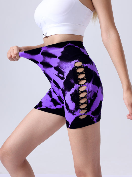 Women's Tie-Dye High Waist Scrunch Butt Workout Shorts