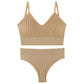 Women's Underwear Small Chest Push-up Thin Wireless Large Size Sports Sling Vest French Triangle Cup Bra Set