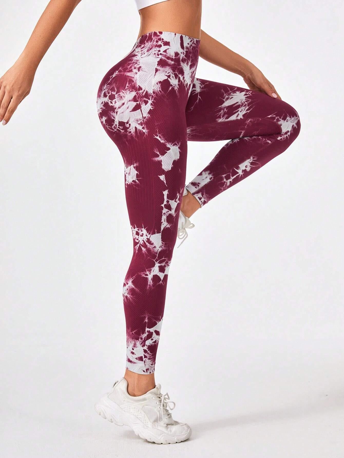 Women’s Tie-Dye Seamless Leggings – High Waist Scrunch Butt Lift Yoga & Gym Pants