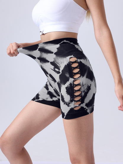 Women's Tie-Dye High Waist Scrunch Butt Workout Shorts